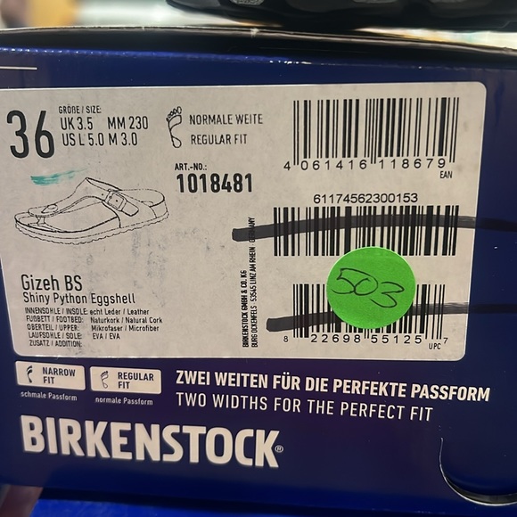 Birkenstock Gizeh BS Color: Shiny Python Eggshell normal/regular fit - Picture 5 of 5